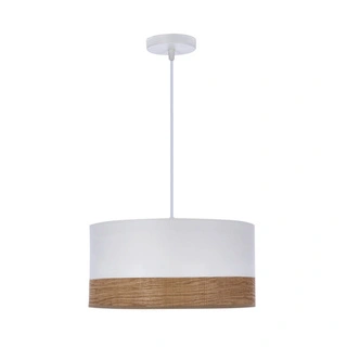 Lampa wisząca z abażurem Porto biała do salonu i jadalni