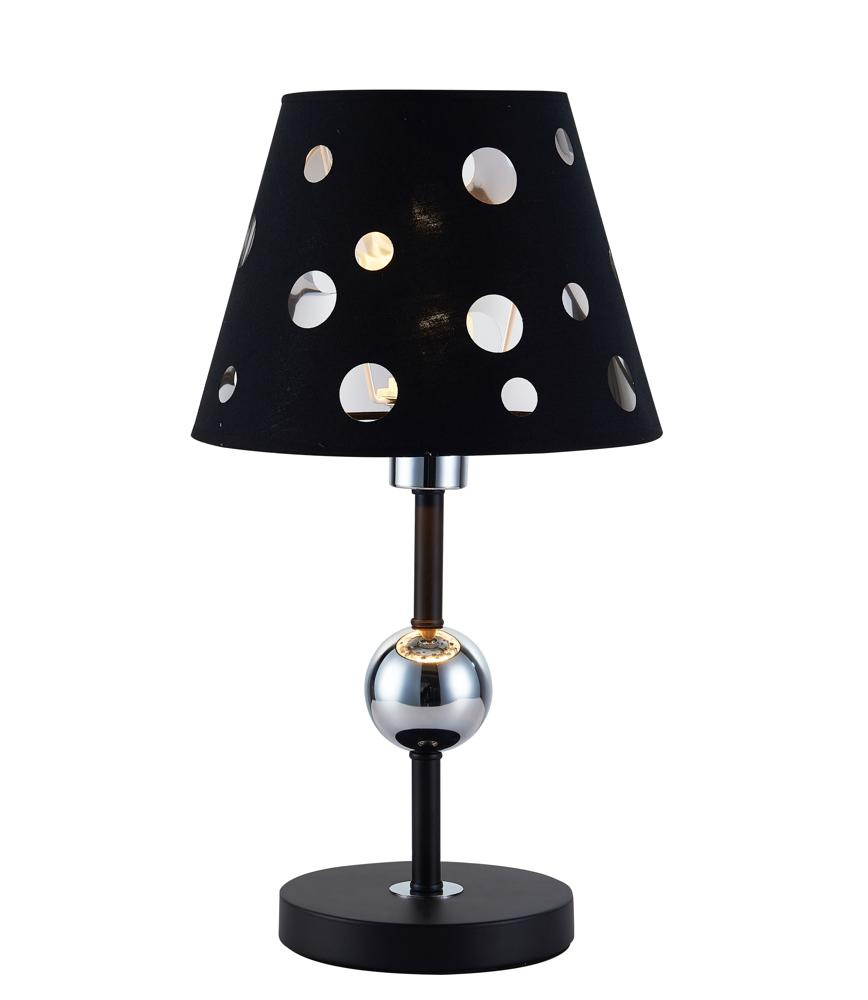 Lampka nocna Batley czarna z abażurem metalowa klasyczna E14