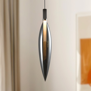 Lampa wisząca Nordic szklana pojedyncza dymiony klosz do salonu