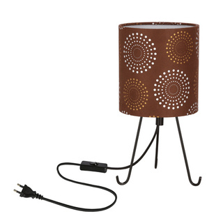 Lampka nocna Smally z abażurem brązowym metalowa E14