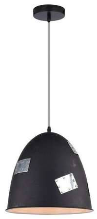 Lampa wisząca Patch czarna metalowa pojedyncza z kloszem do salonu E27