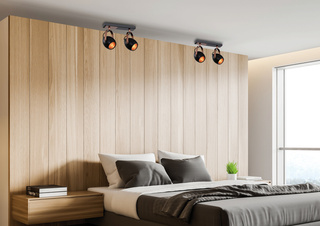 Lampa sufitowa Anica listwa regulowana 2-punktowa do salonu metalowa