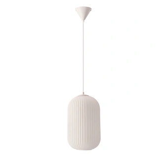 Lampa wisząca Cresto szklana pojedyncza z kloszem biała do salonu