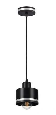 Lampa wisząca Wama czarna chrom pojedyncza do kuchni i jadalni E27