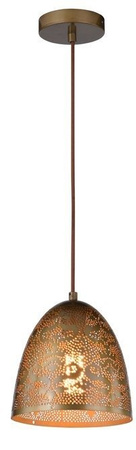 Lampa wisząca Sfinks metalowa ażurowy stożek brązowa do salonu 1xE27