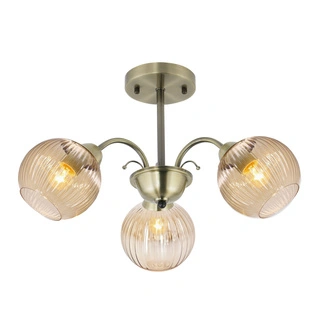 Lampa sufitowa Pascal ze szklanymi kloszami 3-punktowa do salonu