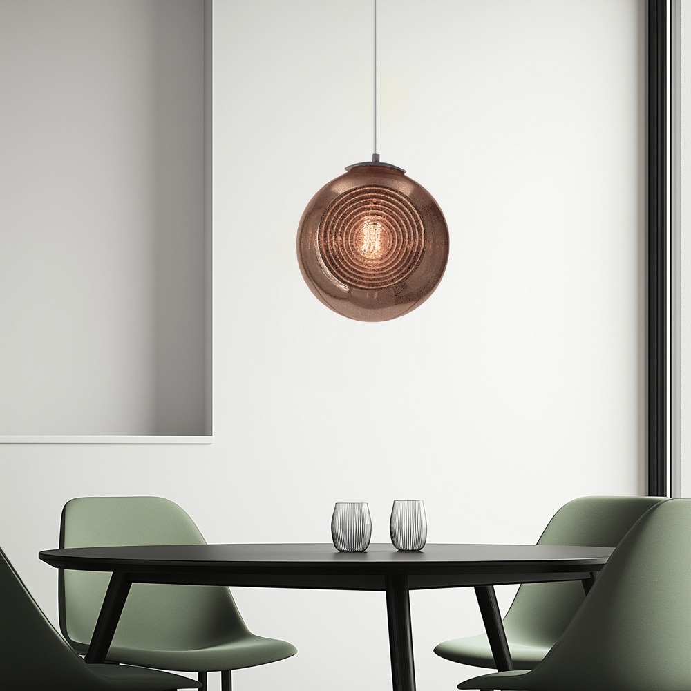 Lampa wisząca Club szklana kula do salonu 1-punktowa E27 nowoczesna