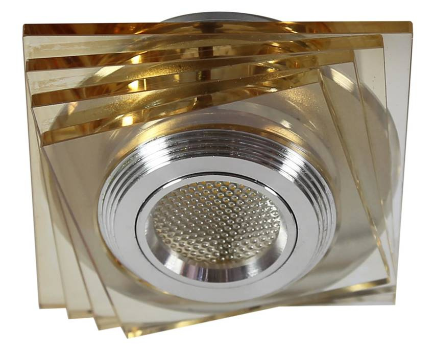 Oprawa stropowa bursztynowa LED 3W szkło kwadrat SS-32 Candellux w aranżacji