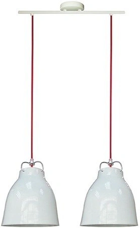 Lampa wisząca Pensilvania podwójna metalowa biała do kuchni nad stół E27