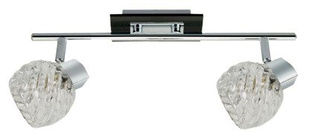 Lampa sufitowa Vega listwa ze szklanymi kloszami 2-punktowa do salonu