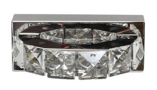 Kinkiet Shipi szklany kryształowy srebrny LED do salonu