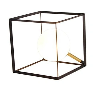 Lampka nocna Weert Ledea czarno‑złota szklana kula 20 cm