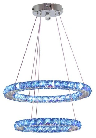 Lampa wisząca Lords okrągła podwójna LED RGB z pilotem do salonu