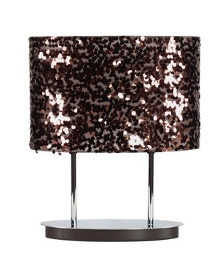 Lampka nocna Metis z abażurem brązowym z cekinami 2xE27 IP20