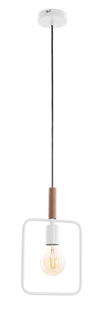 Lampa wisząca Frame biała metalowa pojedyncza do salonu E27 regulowana