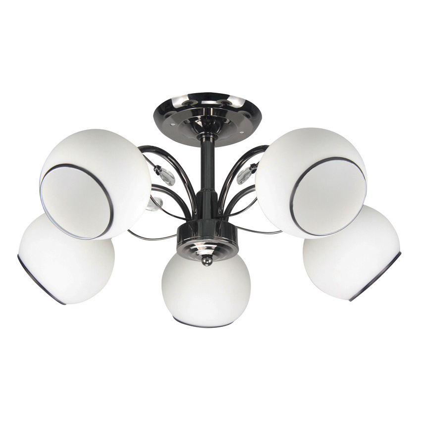Lampa sufitowa Graphite ze szklanymi kloszami 5-punktowa do salonu