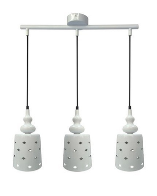 Lampa wisząca Hamp biała metalowa potrójna nad stół do jadalni E27