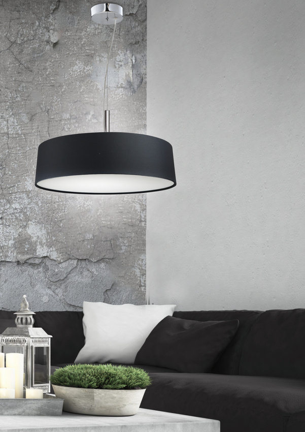 Lampa wisząca okrągła czarna regulowana 3x60W Blum Candellux 31-47311 z bliska