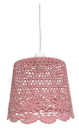 Lampa wisząca z abażurem Nonna różowa pojedyncza E27