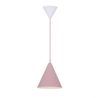 Lampa wisząca Voss Ledea stożek różowo-biały metalowa pojedyncza do kuchni