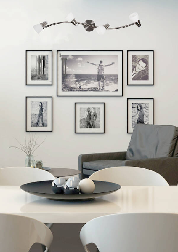 Lampa sufitowa Selia listwa ze szklanymi kloszami regulowana 4-punktowa