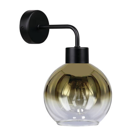 Lady Lampa Kinkiet Czarny 1X40W E27 Klosz Złoty