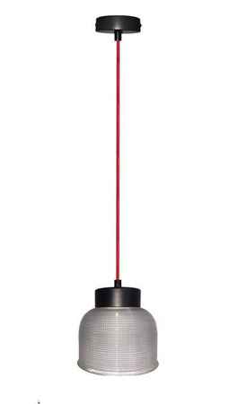 Lampa wisząca Liverpool Ledea szklana klosz 15 cm czerwony kabel 1xE27 do kuchni