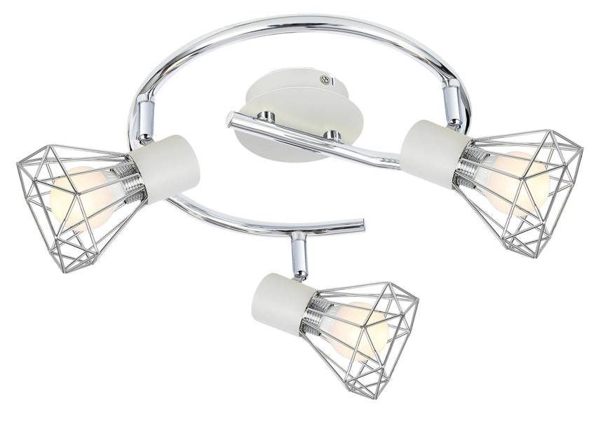 Lampa spirala ścienna/sufitowa chrom/biała 3xE14 Verve 98-61355 w aranżacji