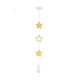Lampa wisząca do pokoju dziecięcego Stars gwiazdki złota metalowa E27 długa