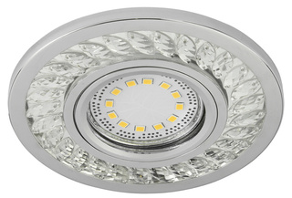 Oczko sufitowe okrągłe chromowe kryształowe oprawa halogenowa LED SMD 6500K