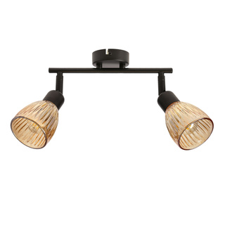 Lampa sufitowa Amcos listwa ze szklanymi kloszami 2-punktowa do salonu
