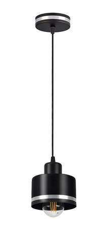 Lampa wisząca Wama czarna chrom pojedyncza do kuchni i jadalni E27