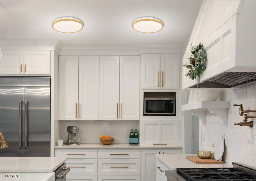 Plafon LED Gandava okrągły 29 cm 4000K biały drewniany IP20