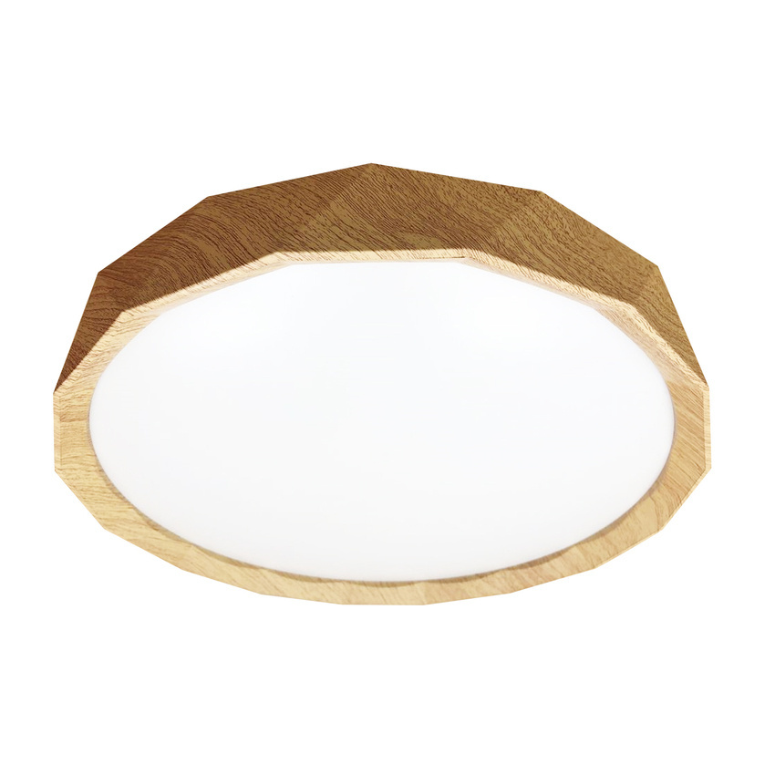 CADIX LAMPA SUFITOWA DREWNIANA LED 38,5 CM KLOSZ BIAŁY