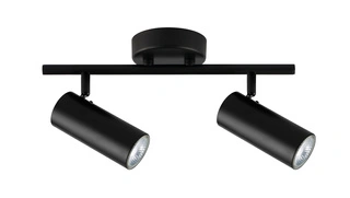 Lampa sufitowa Colly czarna listwa spot regulowana 2-punktowa do salonu