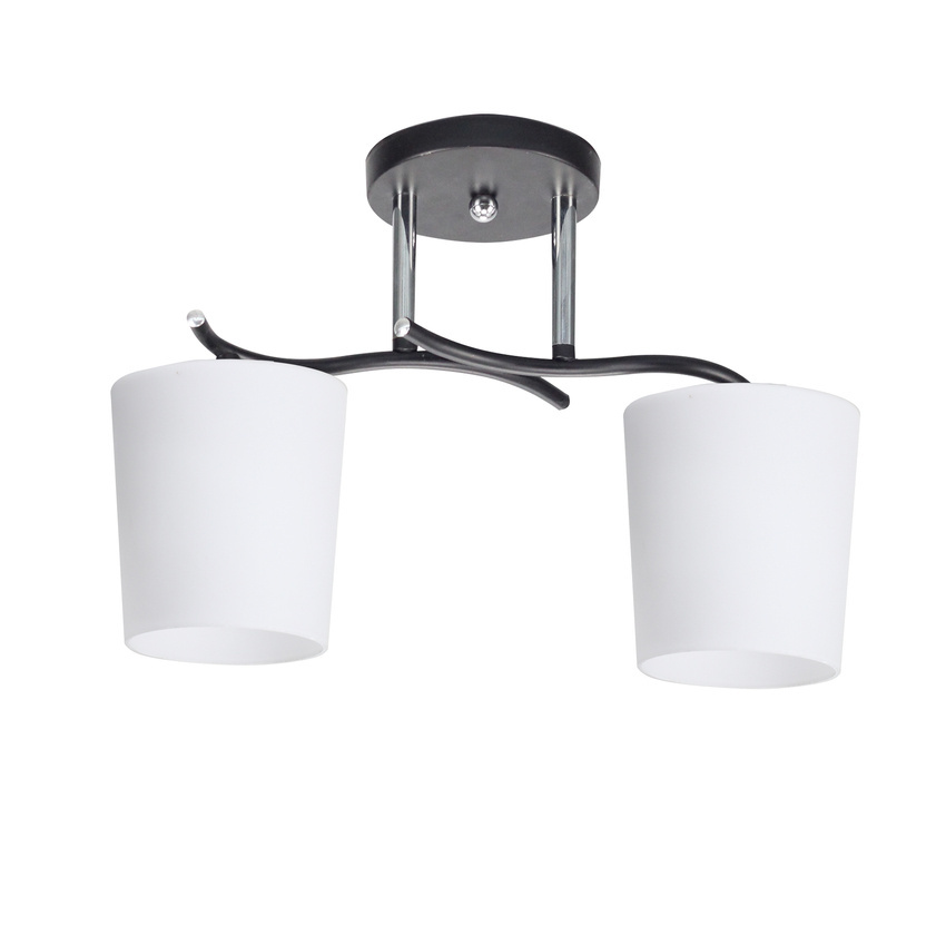 Esnyr Lampa Sufitowa Chromowy+Czarny 2X40 E27 Klosz Biały - Candellux