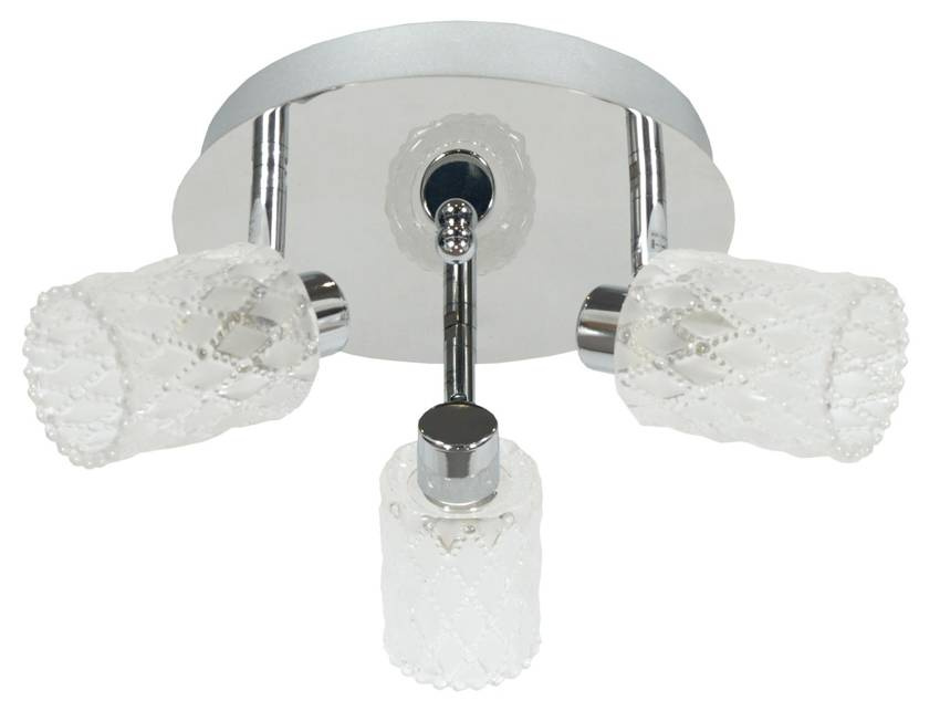 Lampa sufitowa Don okrągła ze szklanymi kloszami 3-punktowa do salonu