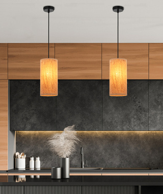 Lampa wisząca z abażurem Aragona korkowy do kuchni i jadalni nowoczesna