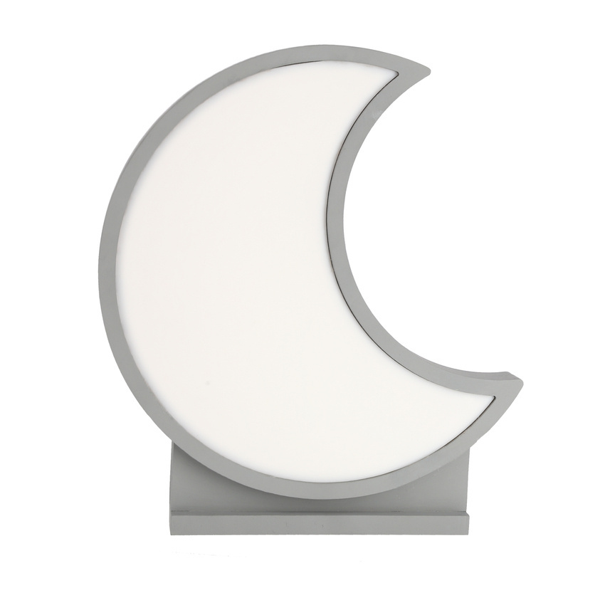 Lampka Moon do pokoju dziecięcego nocna LED zintegrowana szara
