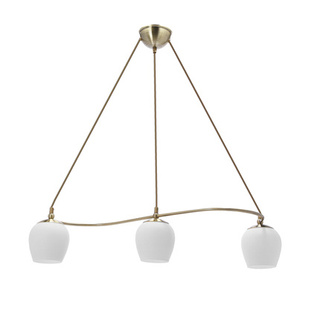 Lampa wisząca Serano potrójna nad stół szklane klosze białe E27 metalowa