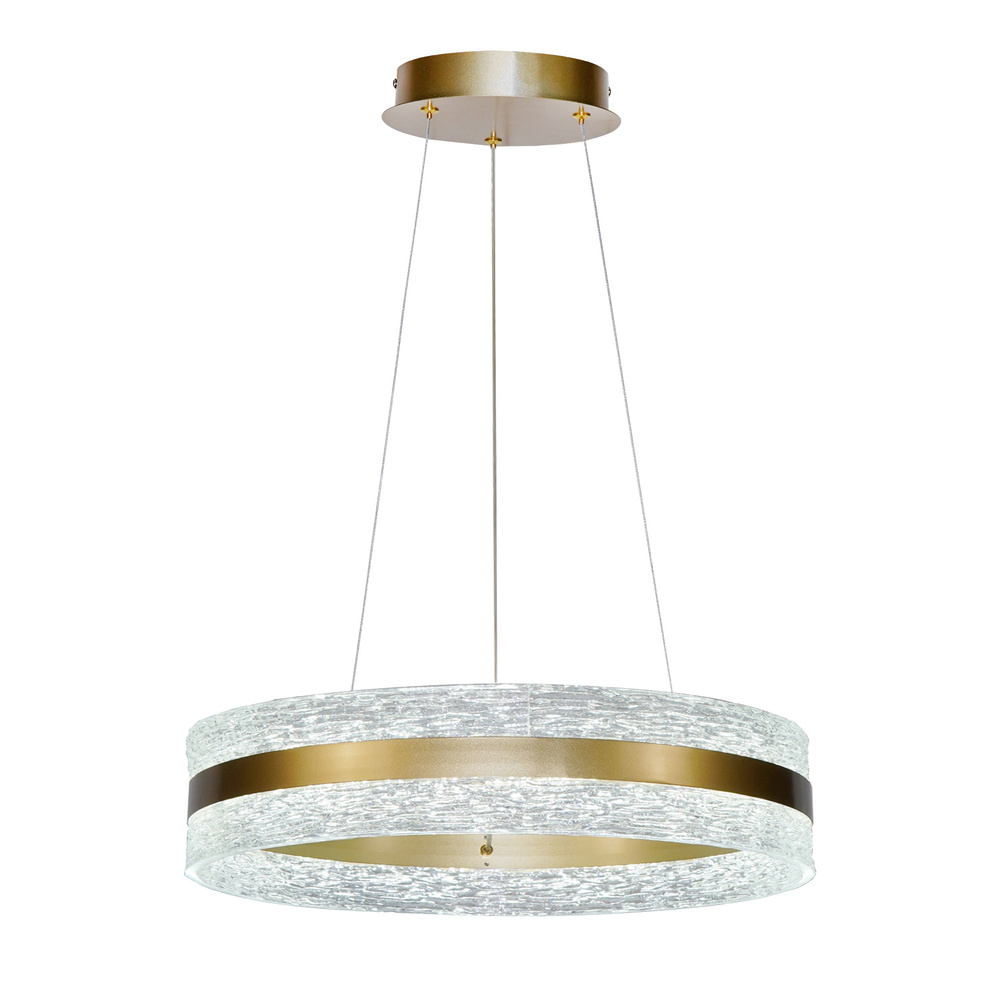 Lampa wisząca Castillo okrągła 60 cm złota kryształki LED zmienna barwa światła