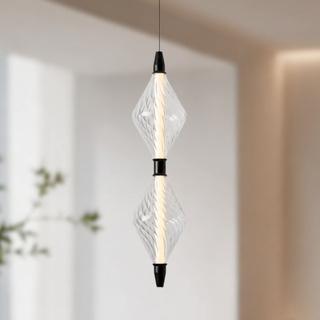 Lampa wisząca Vita szklana czarna z podwójnym kloszem LED ciepła barwa światła 2700K