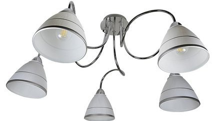 Lampa sufitowa chromowa szklane klosze 5x40W E14 Elf 35-72603