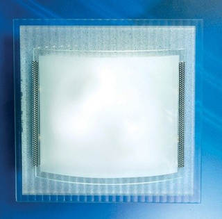 Plafon Artis kwadratowy szklany biały 30 cm E27 do korytarza