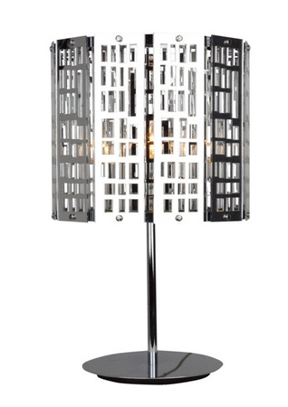 Lampka nocna Zorba metalowa chromowa do salonu lampa stołowa E27