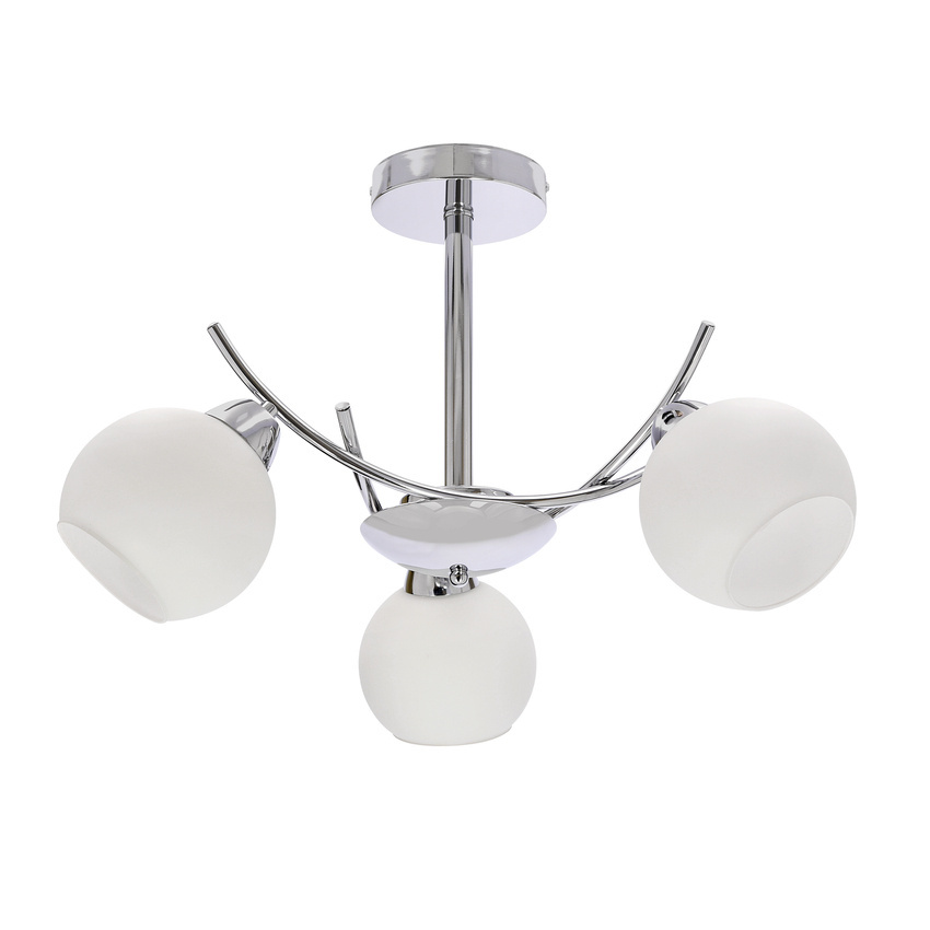 Lampa sufitowa AMOS ze szklanymi kloszami 3-punktowa do sypialni
