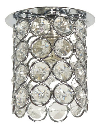 Oczko sufitowe okrągłe chrom kryształowe G9 dekoracyjne do salonu