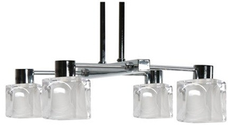 Żyrandol Carat z kloszami 4-punktowy metalowy do salonu