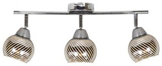 Lampa sufitowa FORT listwa ze szklanymi kloszami regulowana 3-punktowa