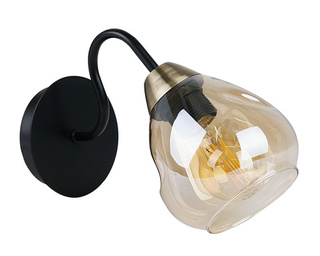 Kinkiet Unica szklany dymiony czarno-złoty do sypialni 1 płomienny E27